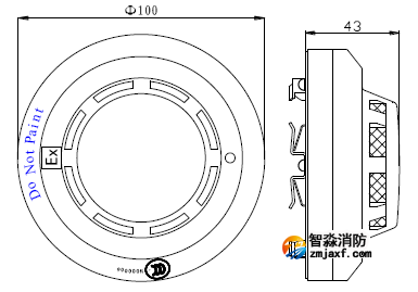JTY-GM-GSTN9811(Ex)/T防爆点型光电感烟火灾探测器外形示意图