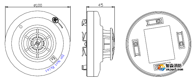 JTW-ZOM-GSTN9812(Ex)防爆点型感温火灾探测器外形示意图