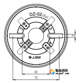 JTW-ZOM-GSTN9812(Ex)防爆点型感温火灾探测器底座示意图