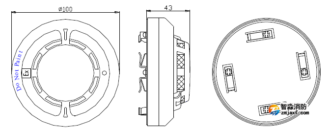 JTF-GOM-GSTN9813(Ex)火灾探测器外形示意图