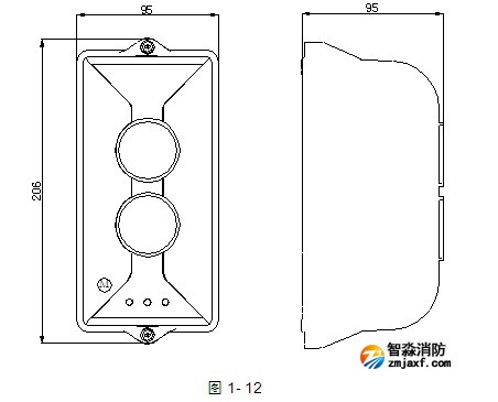 海湾JTY-HM-GST102红外对射光束感烟探测器外形示意图