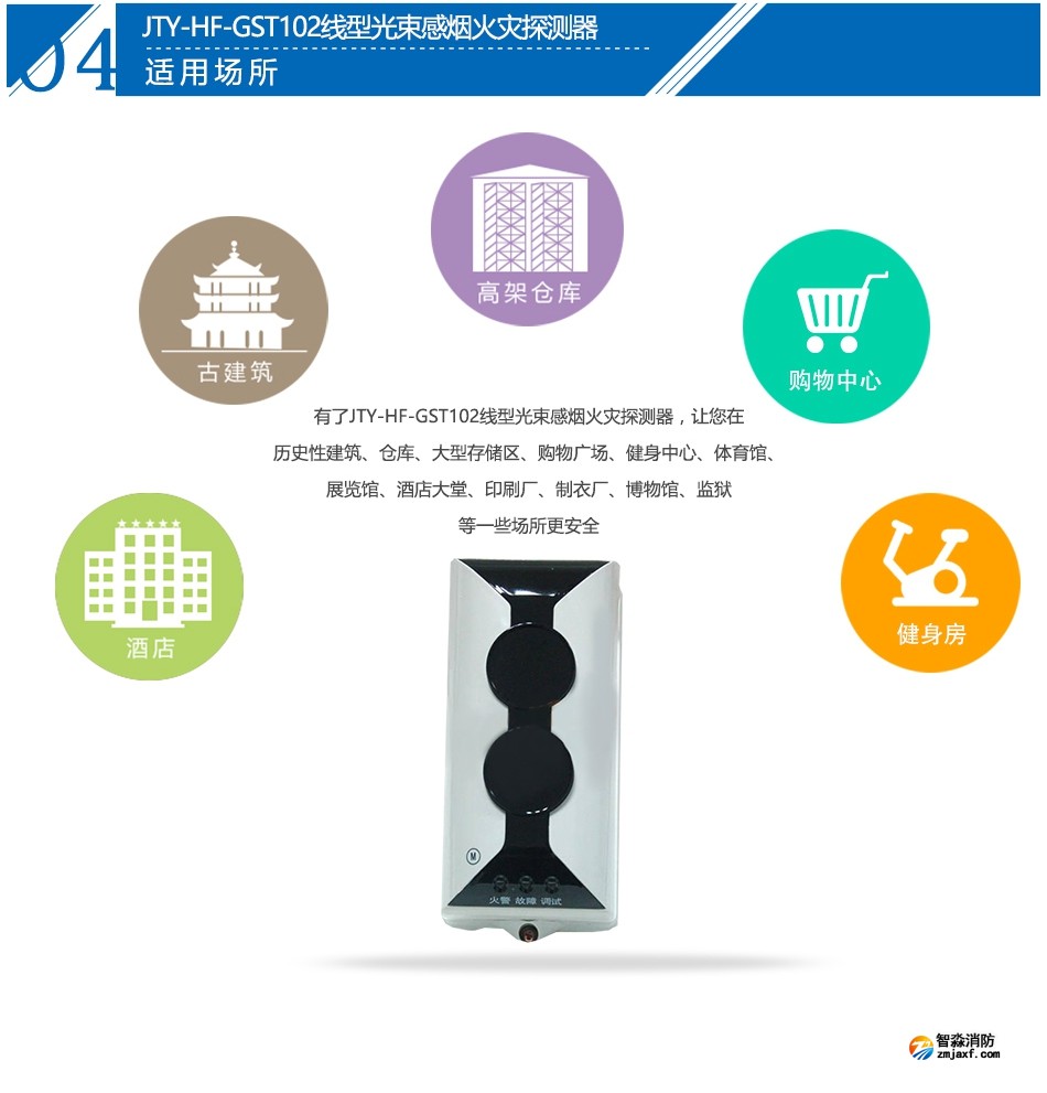 JTY-HF-GST102线型光束感烟火灾探测器应用场所