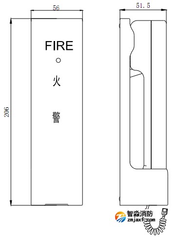 GST-TS-100A型消防电话分机外形结构图