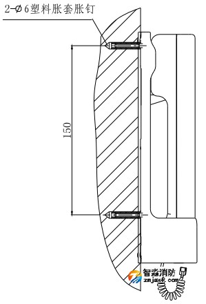 GST-TS-100A 型消防电话分机安装示意图