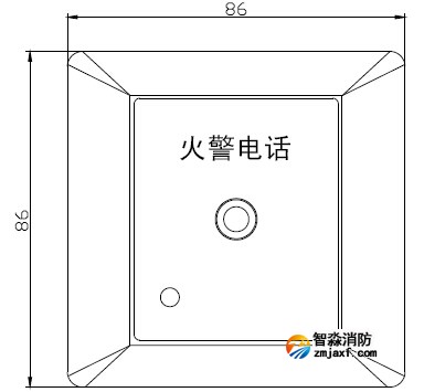 GST-LD-8312 型消防电话插孔外形尺寸及结构示意图