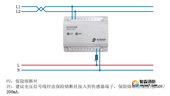JBF62P-ASV1电压信号传感器接线图 JBF62P-ASV1电压信号传感器接线图