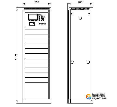 JB-TG-JBF-51S40可燃气体报警控制器外形尺寸图