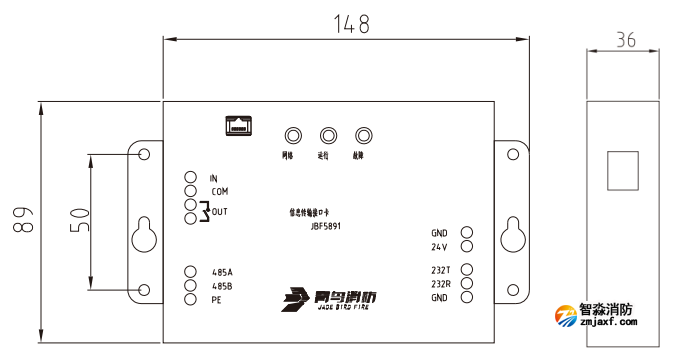 JBF5891信息传输接口卡产品结构