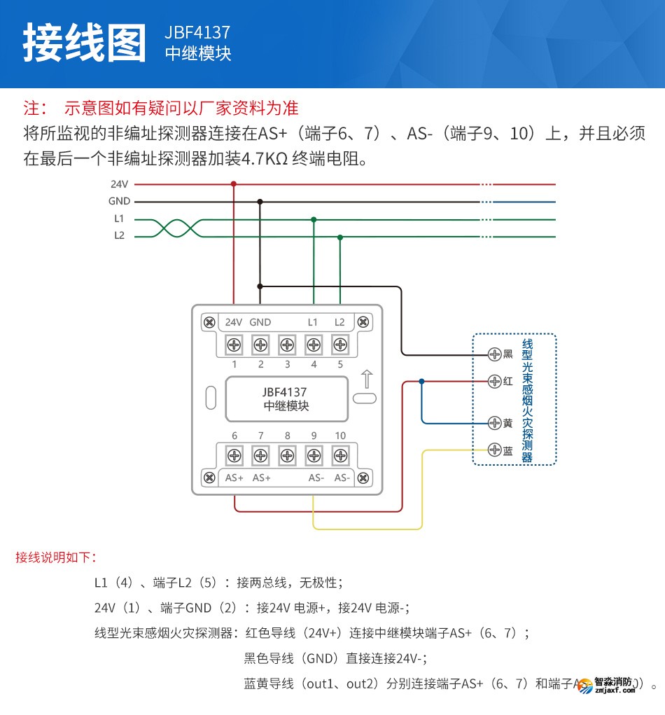 JBF4137中继模块安装接线