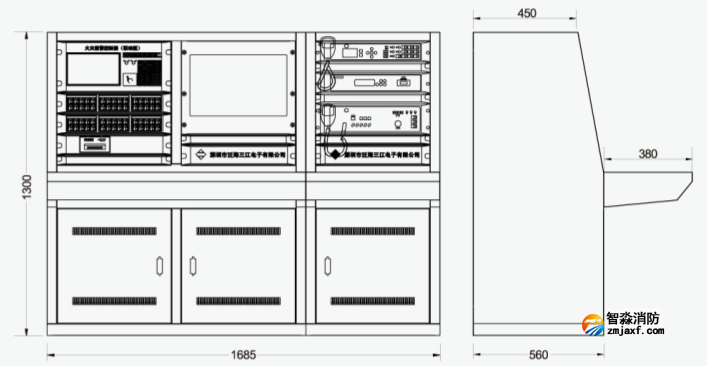 JB-QTL-9116火灾报警控制器产品尺寸