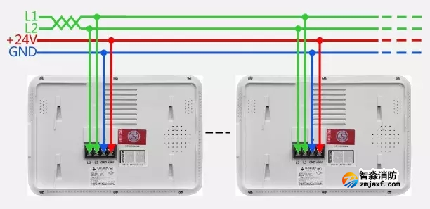 JB-FSD-986火灾显示盘安装接线图