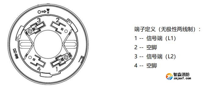 JTY-GD-930P型点型光电感烟火灾探测器接线端子图