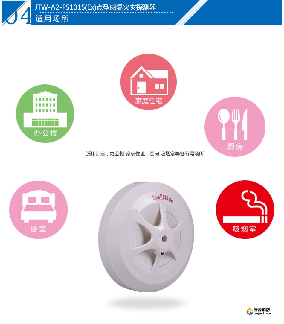 JTW-A2-FS1015(Ex)点型感温火灾探测器产品应用场所