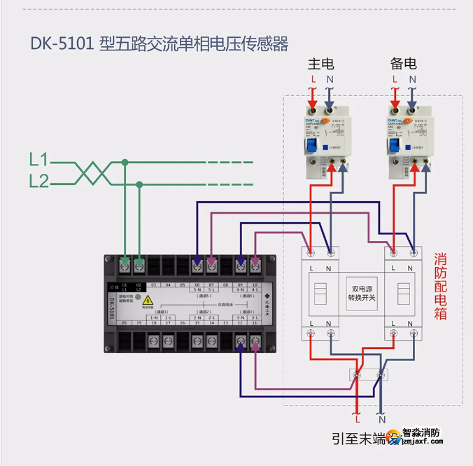 泛海三江消防设备电源监控系统接线图