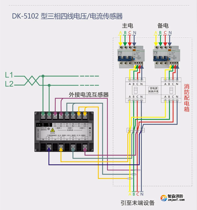 泛海三江消防设备电源监控系统接线图