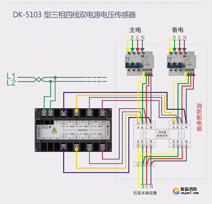 泛海三江消防设备电源监控系统接线图