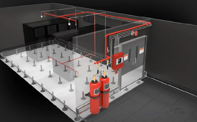 机房气体灭火系统示意图