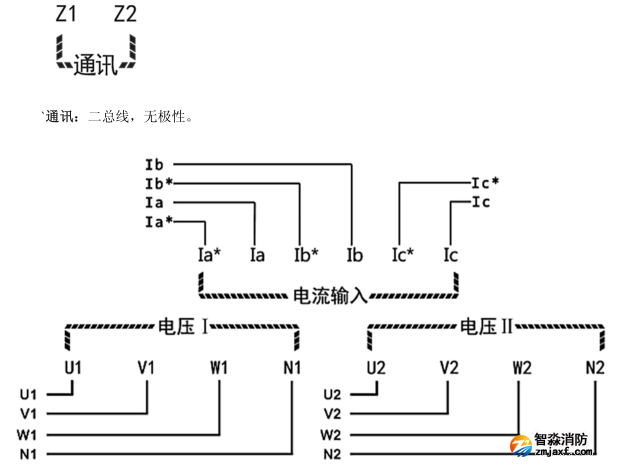 海湾GST-DJ-S63E交流三相电压电流传感器接线说明