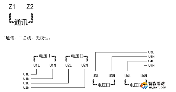 海湾GST-DJ-D40E交流单相电压传感器接线端子说明