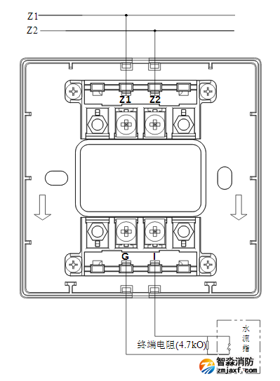 海湾消防GST-LD-8300B输入模块常开无源触点接线图